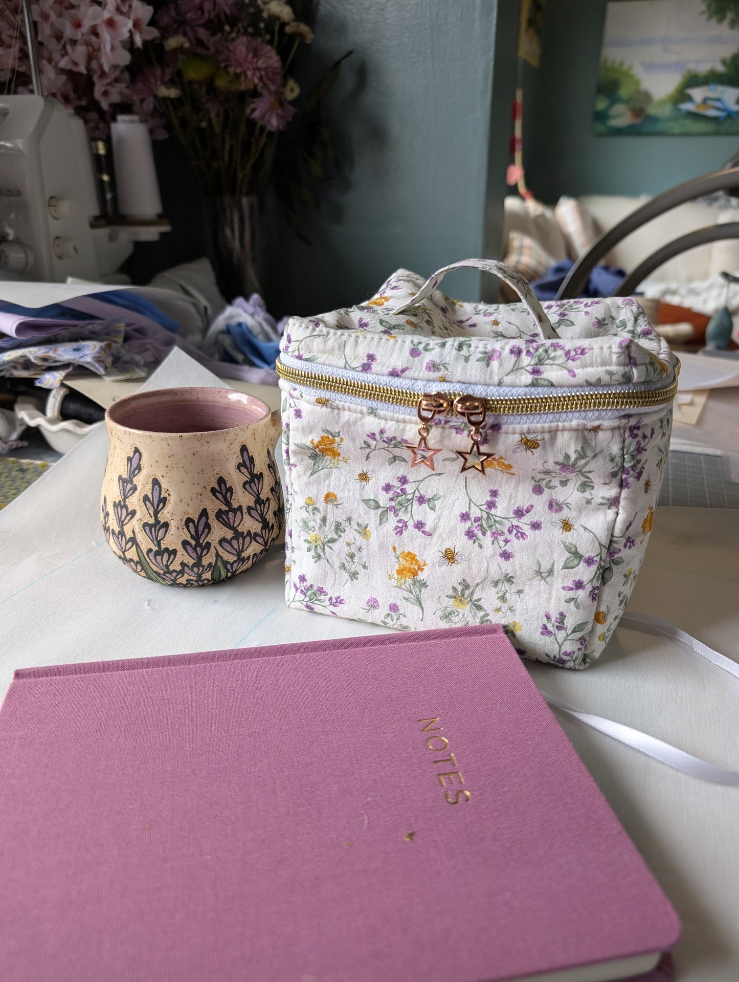 Cube bag - Bees and Flowers