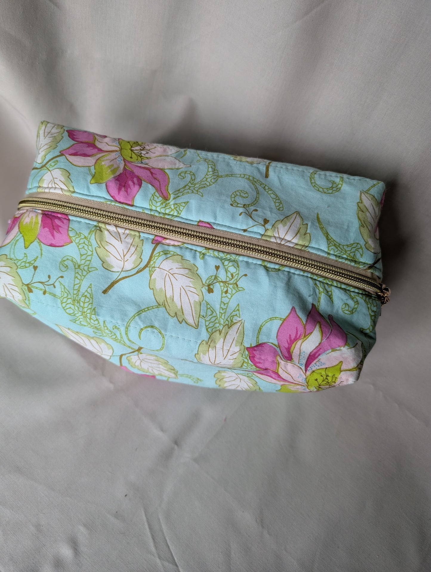 Anything Bag - Aqua flowers